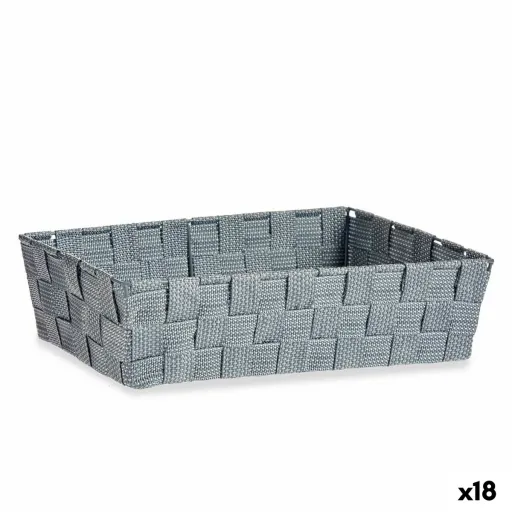 Cesta Multiusos Kipit Cinzento Poliéster Tecido Entrançada 3,8 L (18 Unidades)
