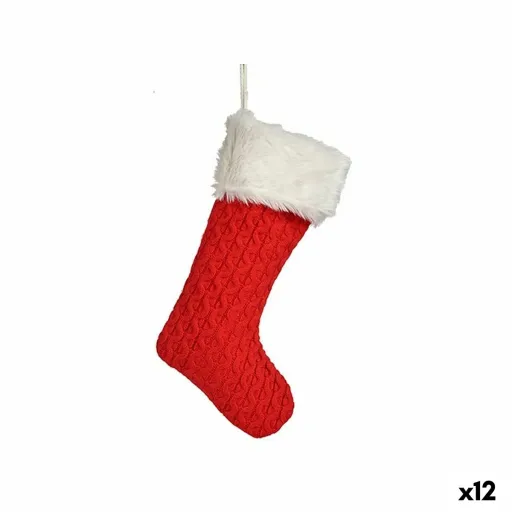 Adorno Natalício Krist+ Vermelho Tecido Meia de Natal 28 x 4 x 46 cm (12 Unidades)