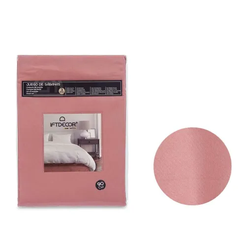 Conjunto de Lençóis Gift Decor Vermelho Cor de Rosa Solteiro 3 Peças