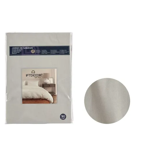 Conjunto de Lençóis Gift Decor Cinzento Solteiro 3 Peças