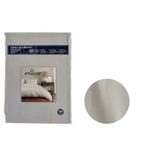Conjunto de Lençóis Gift Decor Cinzento Casal 3 Peças