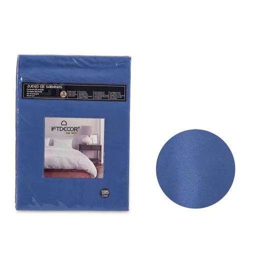 Conjunto de Lençóis Gift Decor Azul Casal 3 Peças