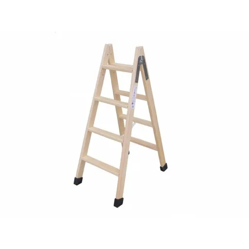 Escadote Dobrável de 6 Degraus Plabell Madeira 164 x 31/55 cm