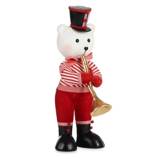 Figura Decorativa Krist+ Urso Trompete