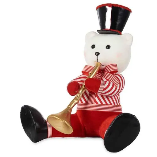 Figura Decorativa Krist+ Urso Trompete