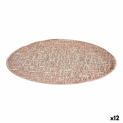 Individuais Kinvara Cor de Rosa Plástico Ø 38 cm (12 Unidades)