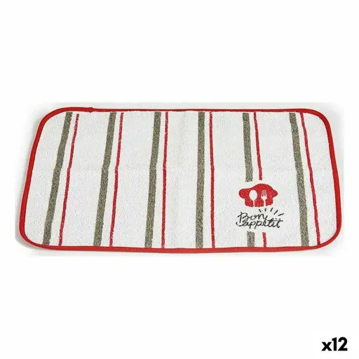 Individuais Kinvara Bon Appetit Branco Vermelho 33 x 0,3 x 48 cm (12 Unidades)