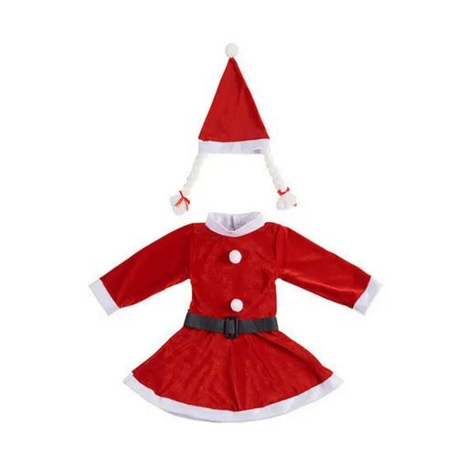Fantasia para Crianças Krist+ Branco Vermelho Mãe Natal 9-13 Anos