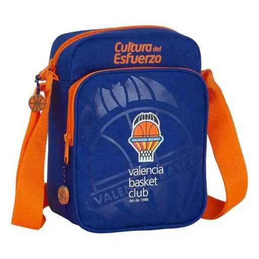 Saco de Ombro Valencia Basket M672 Azul Laranja 16 x 22 x 6 cm