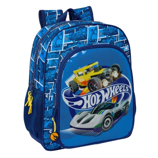 Mochila Escolar Hot Wheels Sonny Azul Marinho 32 x 38 x 12 cm