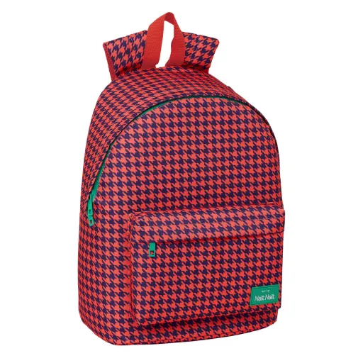Mochila para Notebook Nait Nait Pata de Gallo Coral Coral 31 x 41 x 16 cm