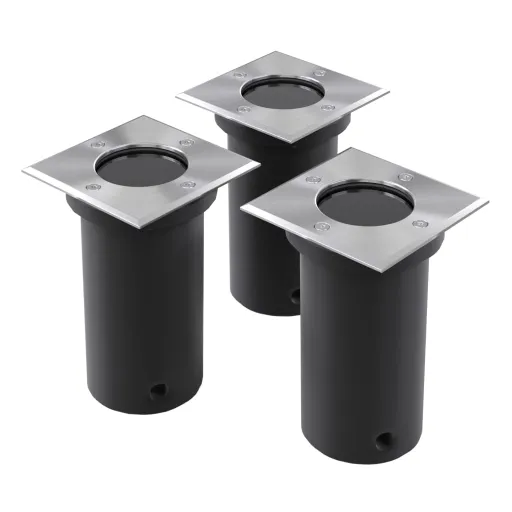 Iluminação de Chão para Exterior   Quadrado (3 pcs)
