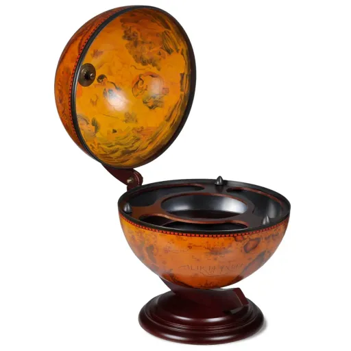 Suporte para Garrafas de Vinho Forma de Globo Madeira Eucalipto