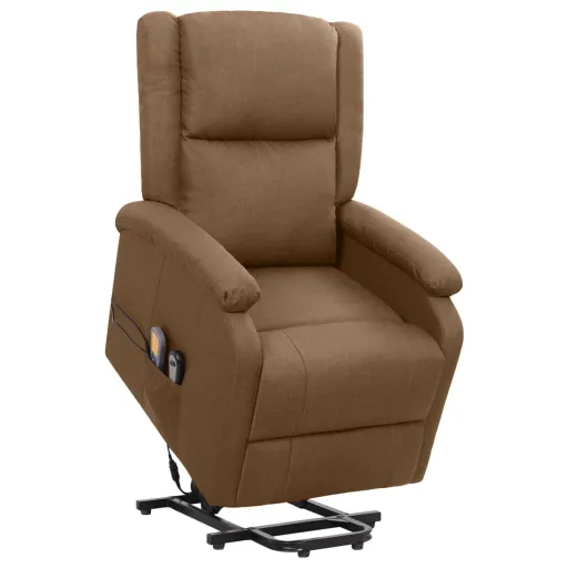 Poltrona Elevatória de Massagens Tecido Castanho