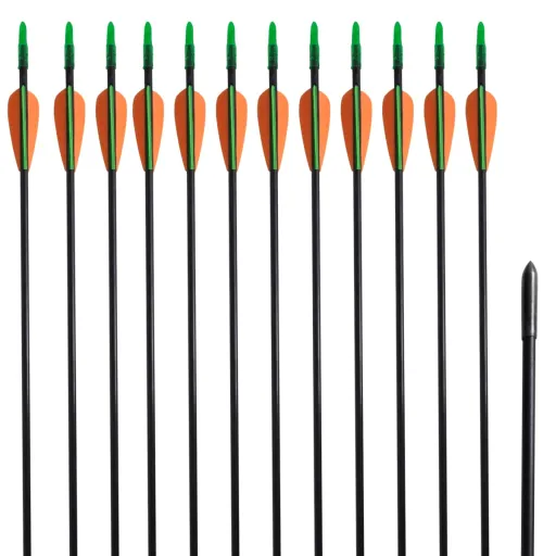 Flechas para Arco Recurvo Padrão   30" 0,6 cm Fibra de Vidro (12 pcs)