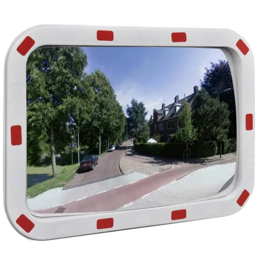 Convex Espelho de Trânsito Retangular 40 x 60 cm com Refletores