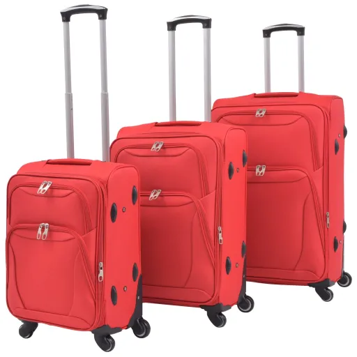 Conjunto de Tróleis em Estojo Mole   Vermelho (3 pcs)