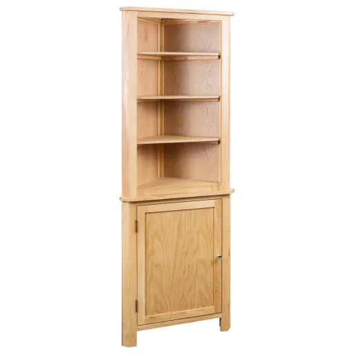 Armário de Canto 59x36x180 cm Madeira Carvalho Maciça