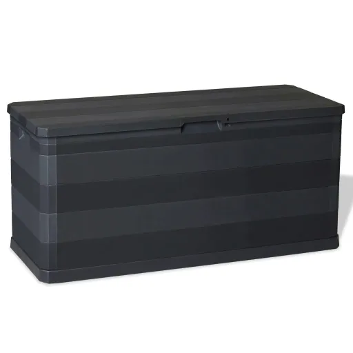 Caixa de Arrumação para Jardim 117x45x56 cm Preto