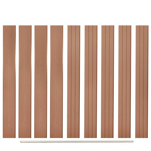 Placas de Vedação de Substituição   em WPC 170 cm Castanho (9 pcs)