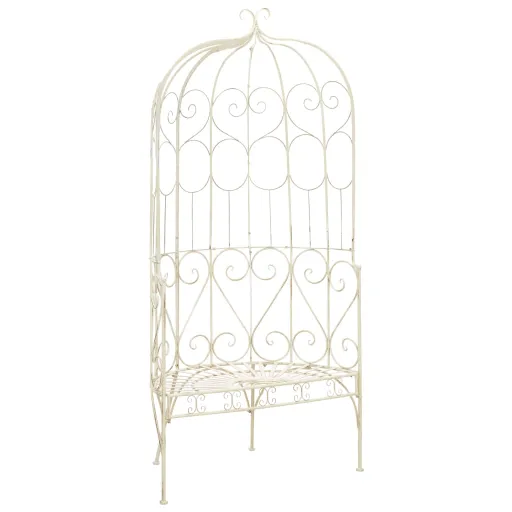 Banco de Jardim 95 cm Ferro Antigo Branco