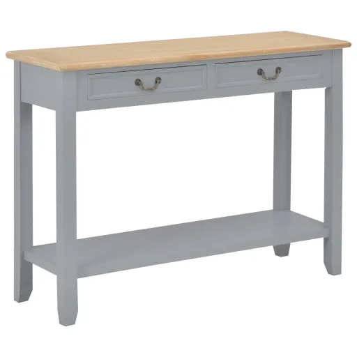 Mesa Consola 110x35x80 cm Madeira Cinzento