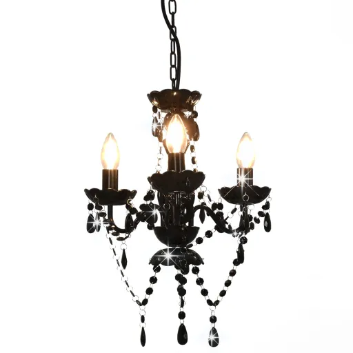Lustre com Contas Redondo 3 x E14 Preto