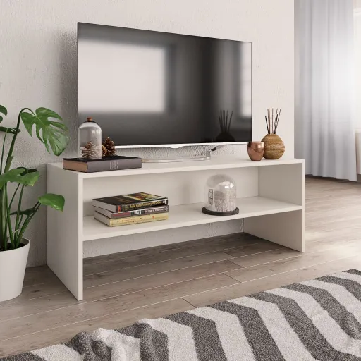 Móvel de TV 100x40x40 cm Derivados de Madeira Branco