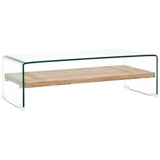 Mesa de Centro 98x45x31 cm Vidro Temperado Transparente