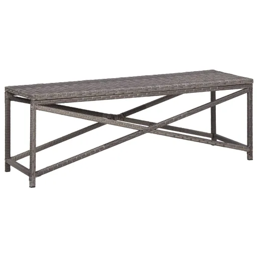 Banco de Jardim 120 cm Vime PE Cinzento