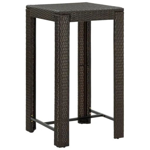 Mesa de Bar para Jardim 60,5x60,5x110,5 cm Vime PE Castanho