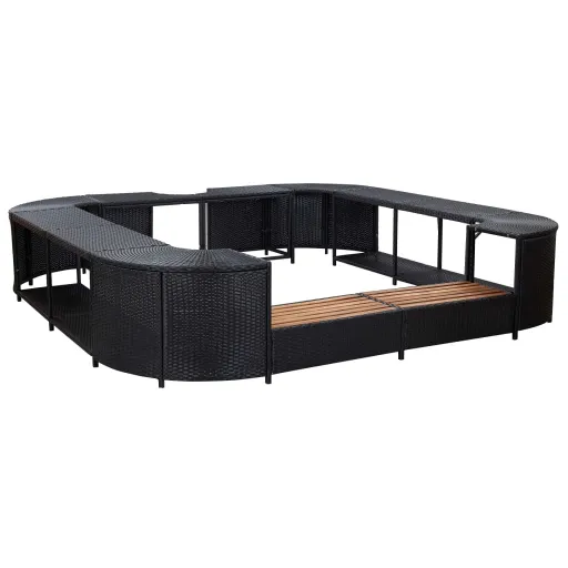 Contorno de Spa Quadrado 268 x 268 x 55 cm Vime PE Preto