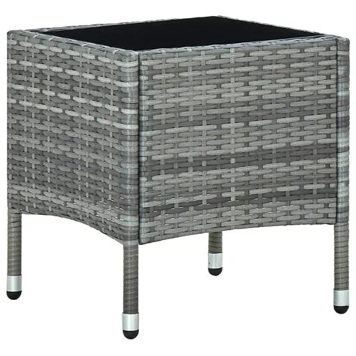 Mesa de Jardim 40x40x45 Vime PE Cinzento