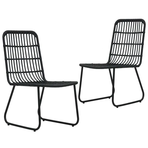 Cadeiras de Jardim   Vime PE Preto (2 pcs)