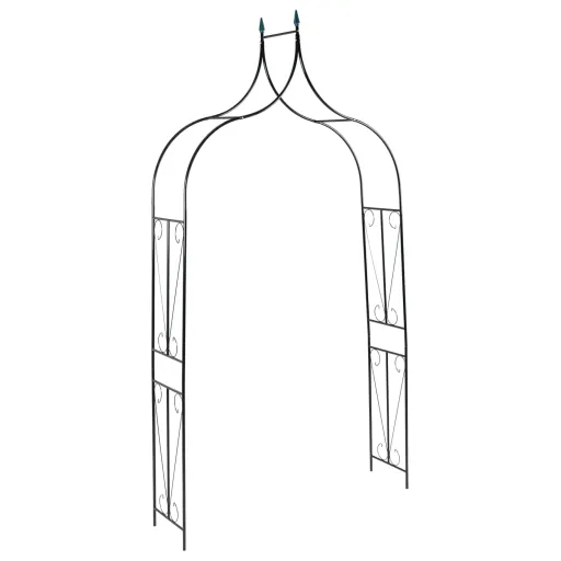 Arco de Jardim 142x37x275 cm Ferro Verde-Escuro