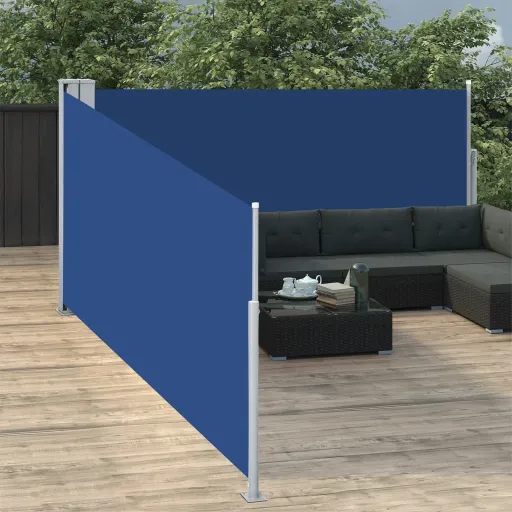 Toldo Lateral Retrátil 100x1000 cm Azul