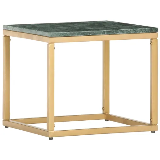 Mesa Centro 40x40x35cm Pedra Genuína Textura Mármore Verde