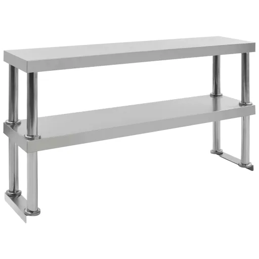 Unid. 2 Prateleiras p/ Mesa Trabalho 120x30x65cm Aço Inoxidável