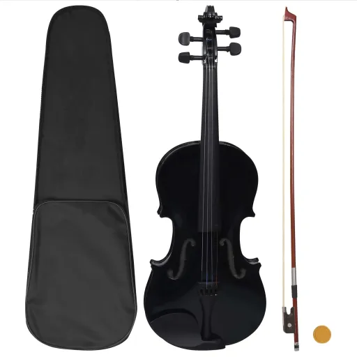 Conjunto Completo Violino c/ Arco e Apoio de Queixo 4/4 Preto