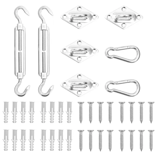 Conjunto Acessórios p/ para-Sol Vela Aço Inoxidável (8 pcs)