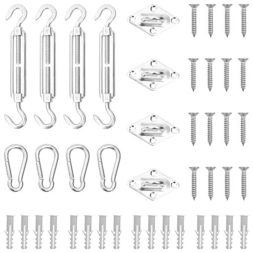 Conjunto de Acessórios p/ para-Sol Vela Aço Inoxidável (12 pcs)