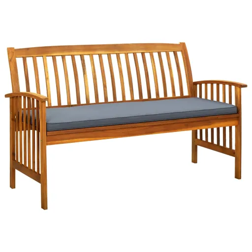 Banco de Jardim c/ Almofadão 147 cm Madeira de Acácia Maciça