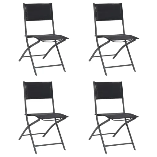 Cadeiras de Exterior Dobráveis   Aço e Textilene (4 pcs)