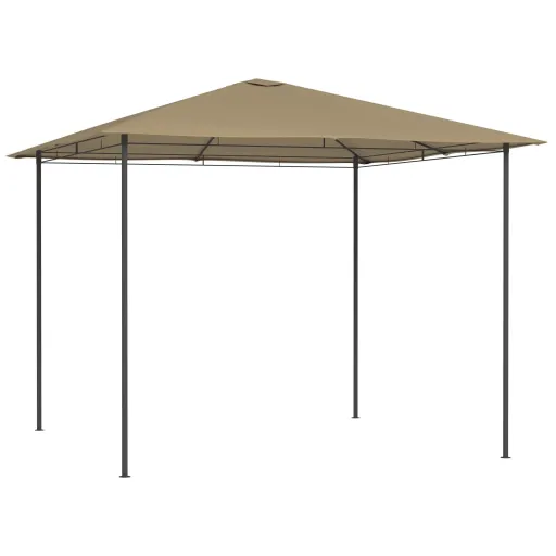 Gazebo 3x3x2,6 m 160 g/m² Cinzento-Acastanhado