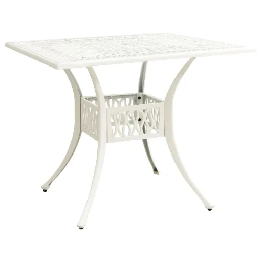 Mesa de Jardim 90x90x73 cm Alumínio Fundido Branco