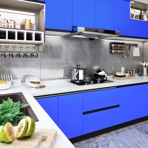 Autocolante para Móveis 500x90 cm PVC Azul Brilhante
