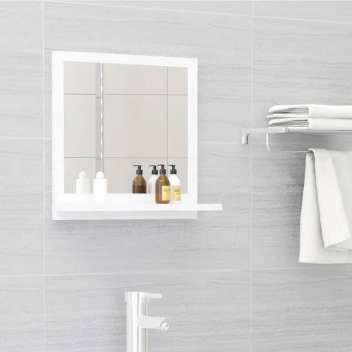 Espelho de Casa de Banho 40x10,5x37 cm Derivados Madeira Branco