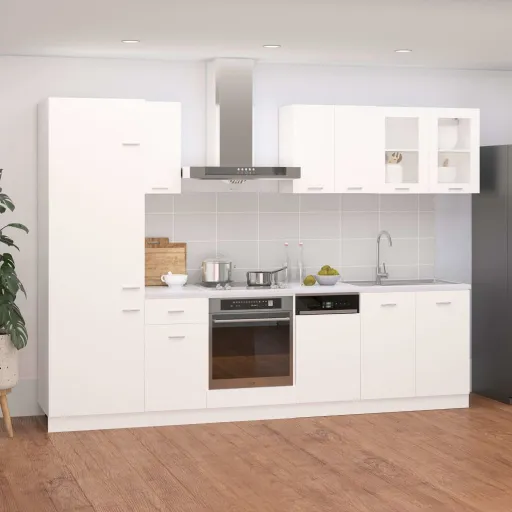Conjunto Armários de Cozinha Derivados de Madeira Lyon Branco (8 pcs)