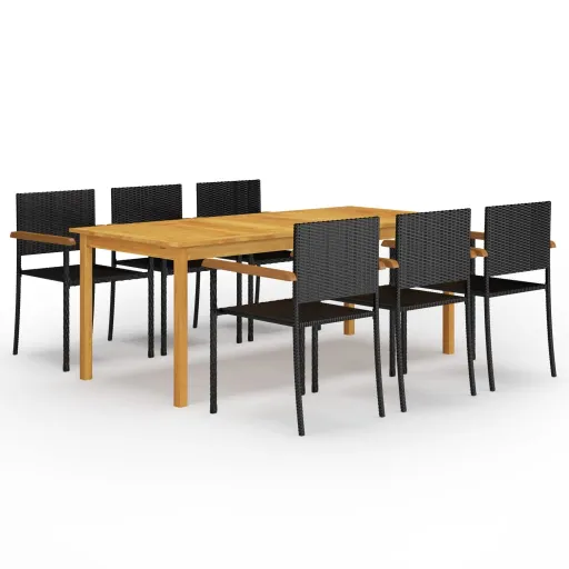 Conjunto de Jantar de Jardim Preto (7 pcs)