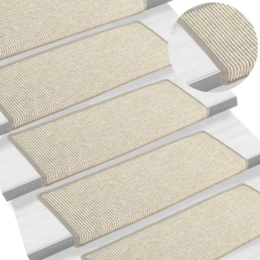 Tapetes de Escada 15 Peças 65x21x4 cm Prateados com Borda Retangular